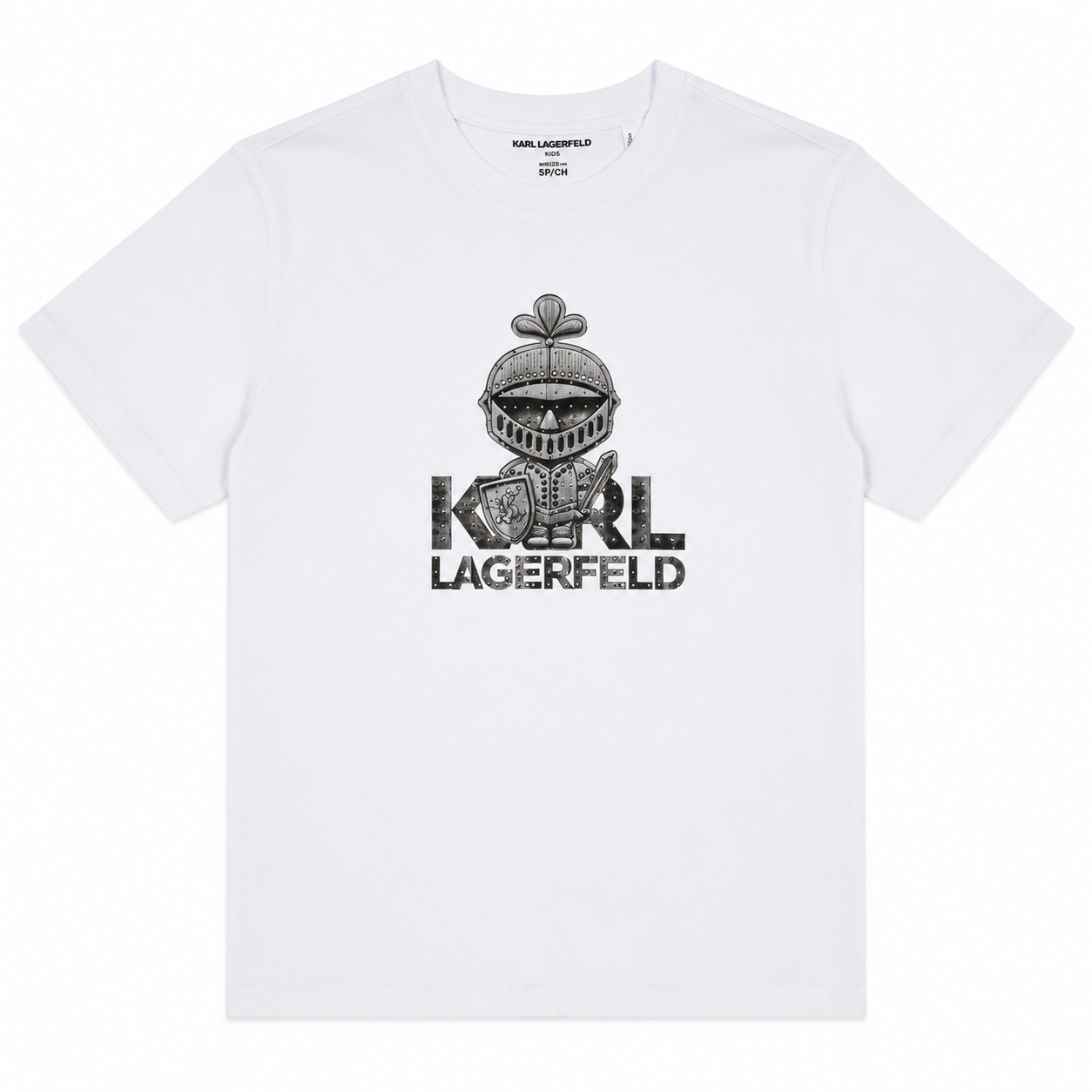 Polera Karl Lagerfeld Polera Blanca Con Logo Frontal En Negro - Imagen 1