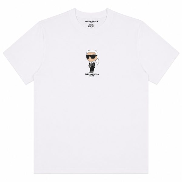 Polera Blanca Con Mini Caricatura Frontal