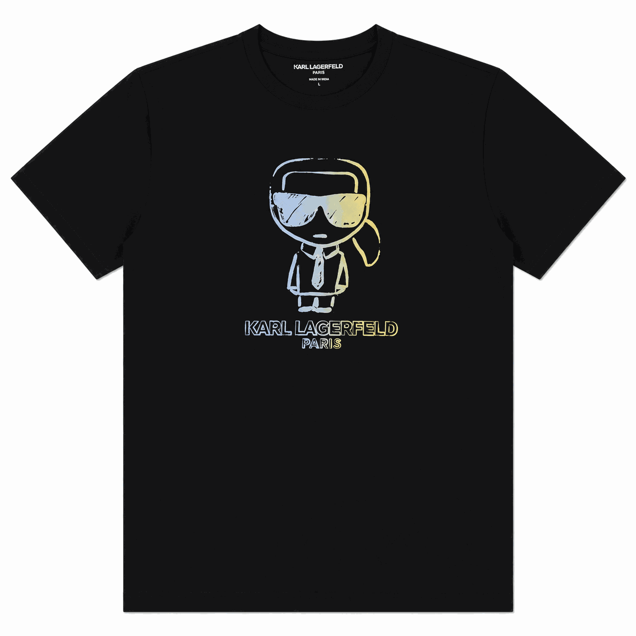 Polera Karl Lagerfeld Negra Polera Negra Con Logotipo Frontal - Imagen 1