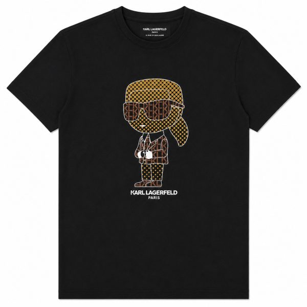 Polera Negra Con Personaje Frontal Estampado