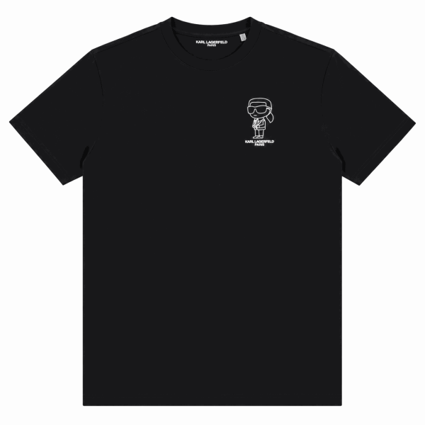 Polera Negra Con Mini Logotipo Al Costado