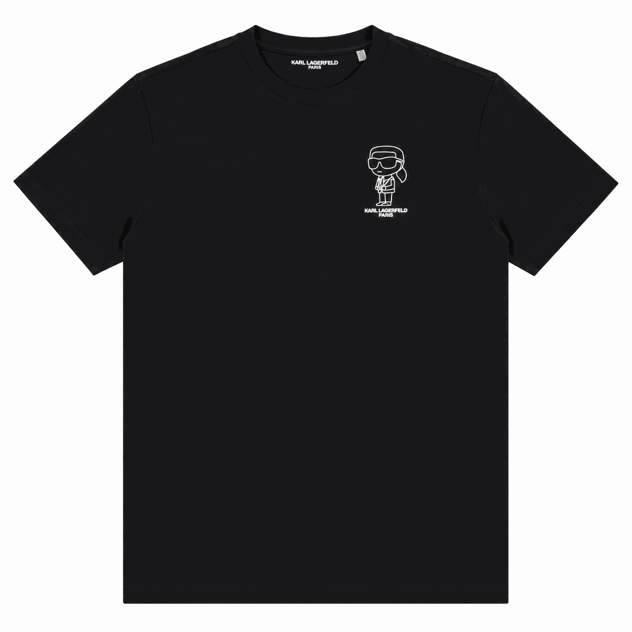 Polera Karl Lagerfeld Negra Polera Negra Con Mini Logotipo Al Costado - Imagen 1