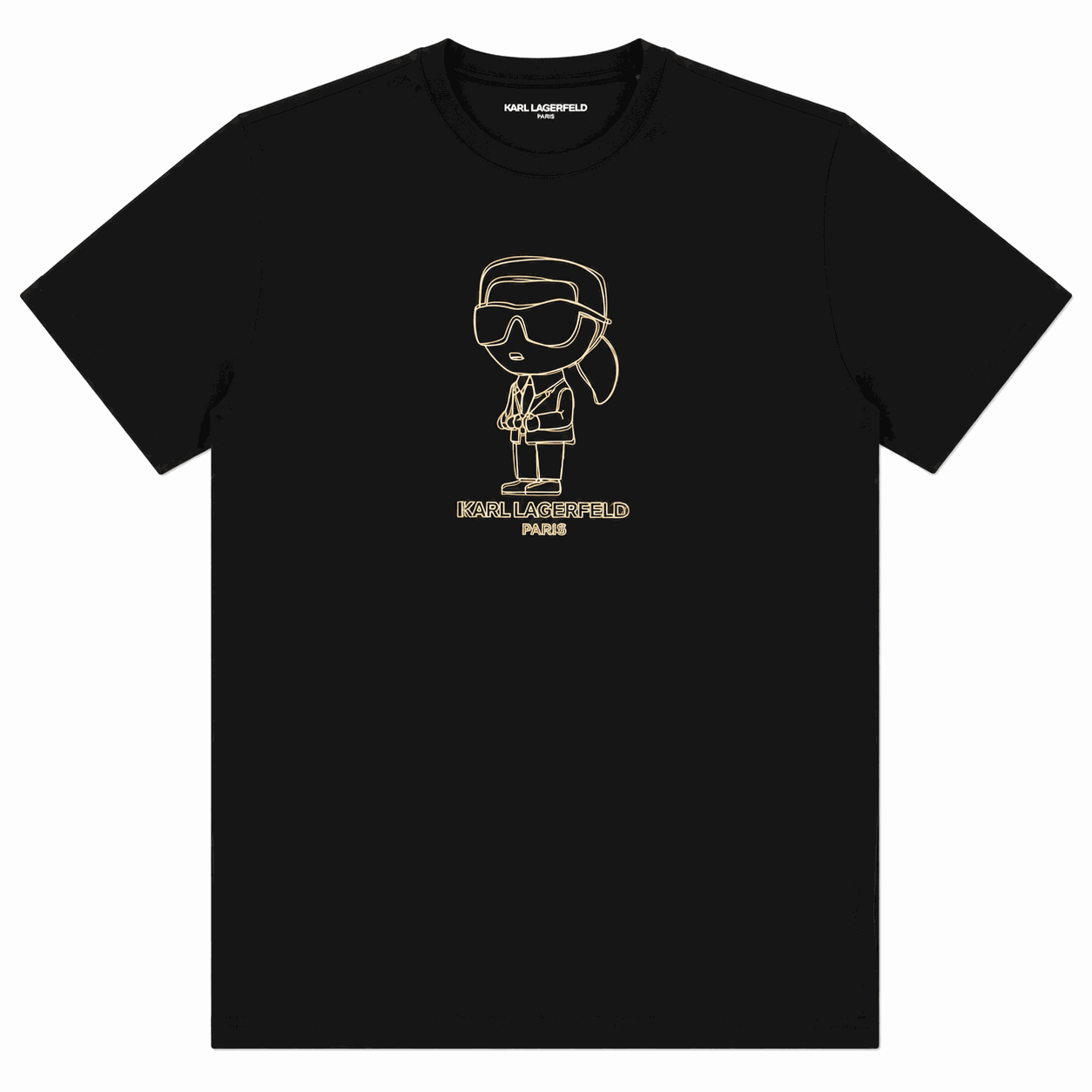 Polera Karl Lagerfeld Negra Polera Negra Con Icónico Logotipo Frontal - Imagen 1