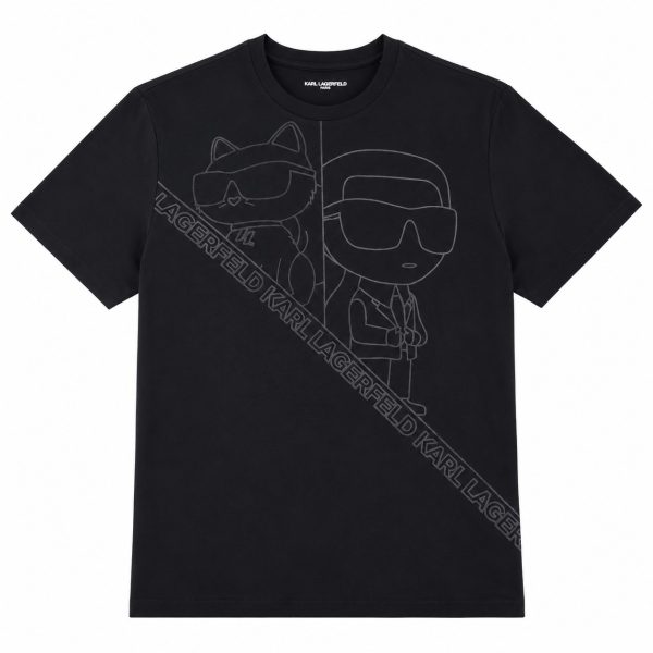 Polera Negra Con Personaje En Negro