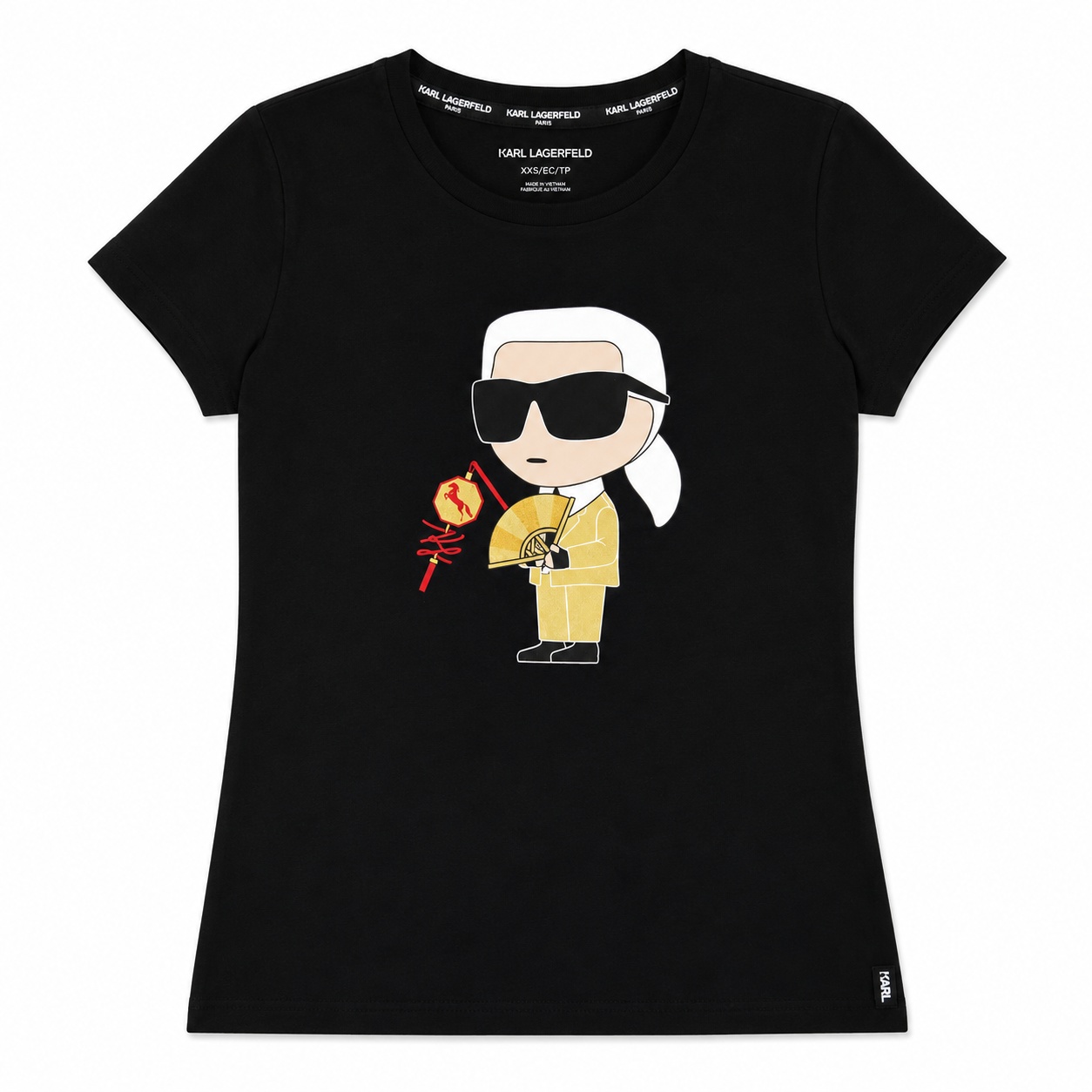 Polera Karl Lagerfeld Polera Negra Con Estampado - Imagen 1