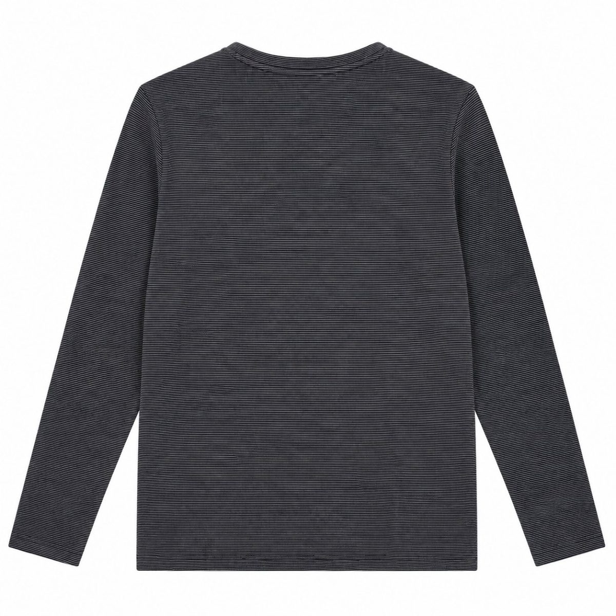 Polera Manga Larga Gris De Líneas Con Logotipo Frontal - Imagen 2