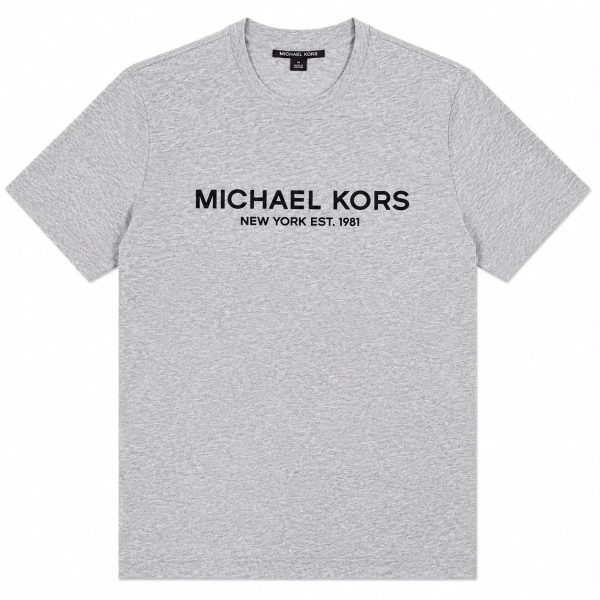Polera Gris Logo Clasico Negro En El Centro