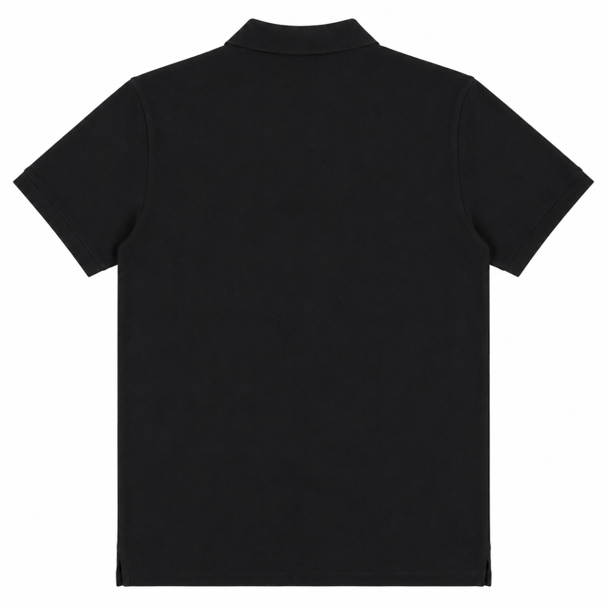 Polera Negra Cuello Pique Con Logo En Rojo - Imagen 2