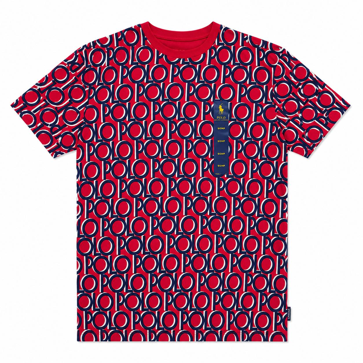 Polera Polo Ralph Lauren Polera Roja Con Monograma Azul - Imagen 1