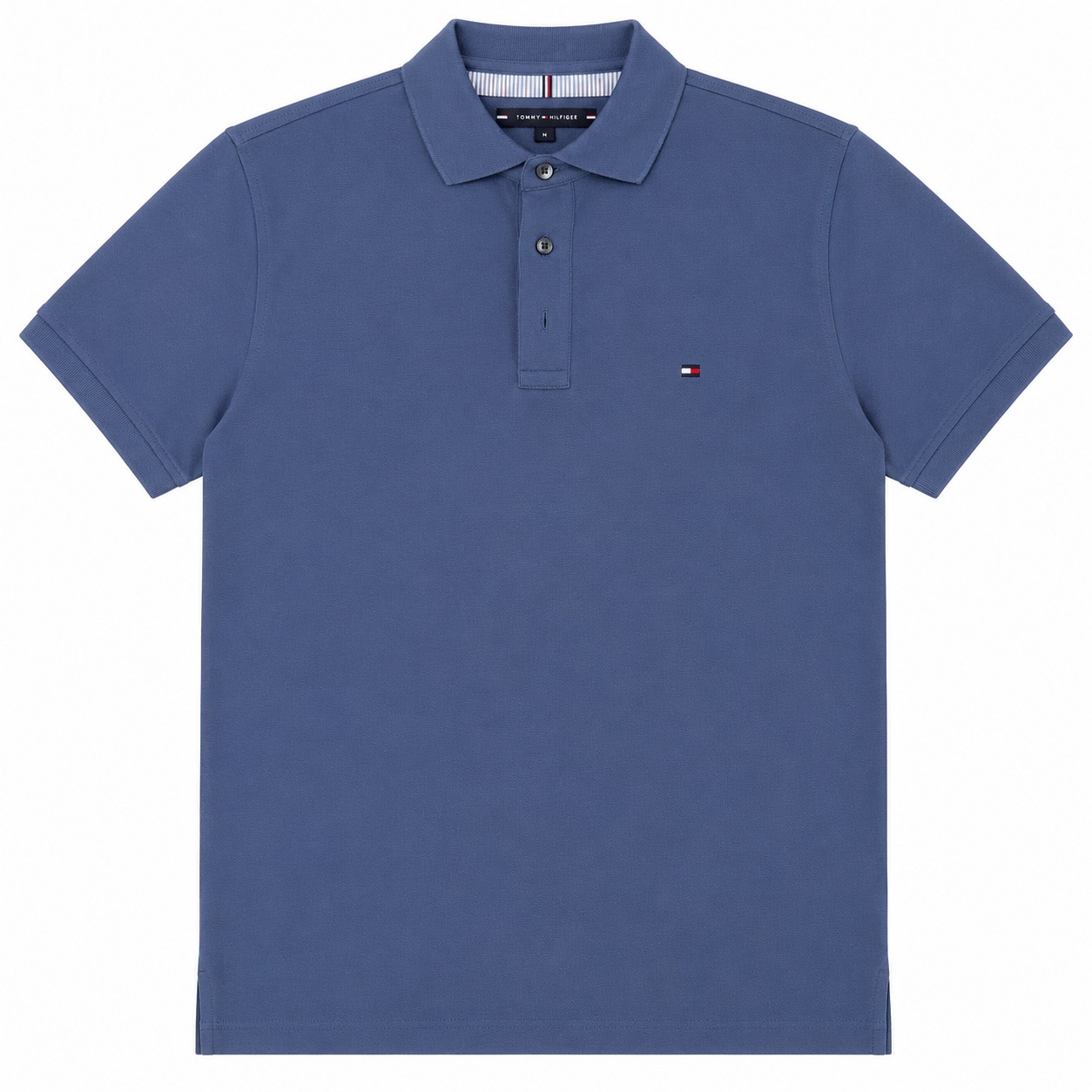 Polera Tommy Hilfiger Polera Azul Jaspeado Con Cuello Y Botones - Imagen 1