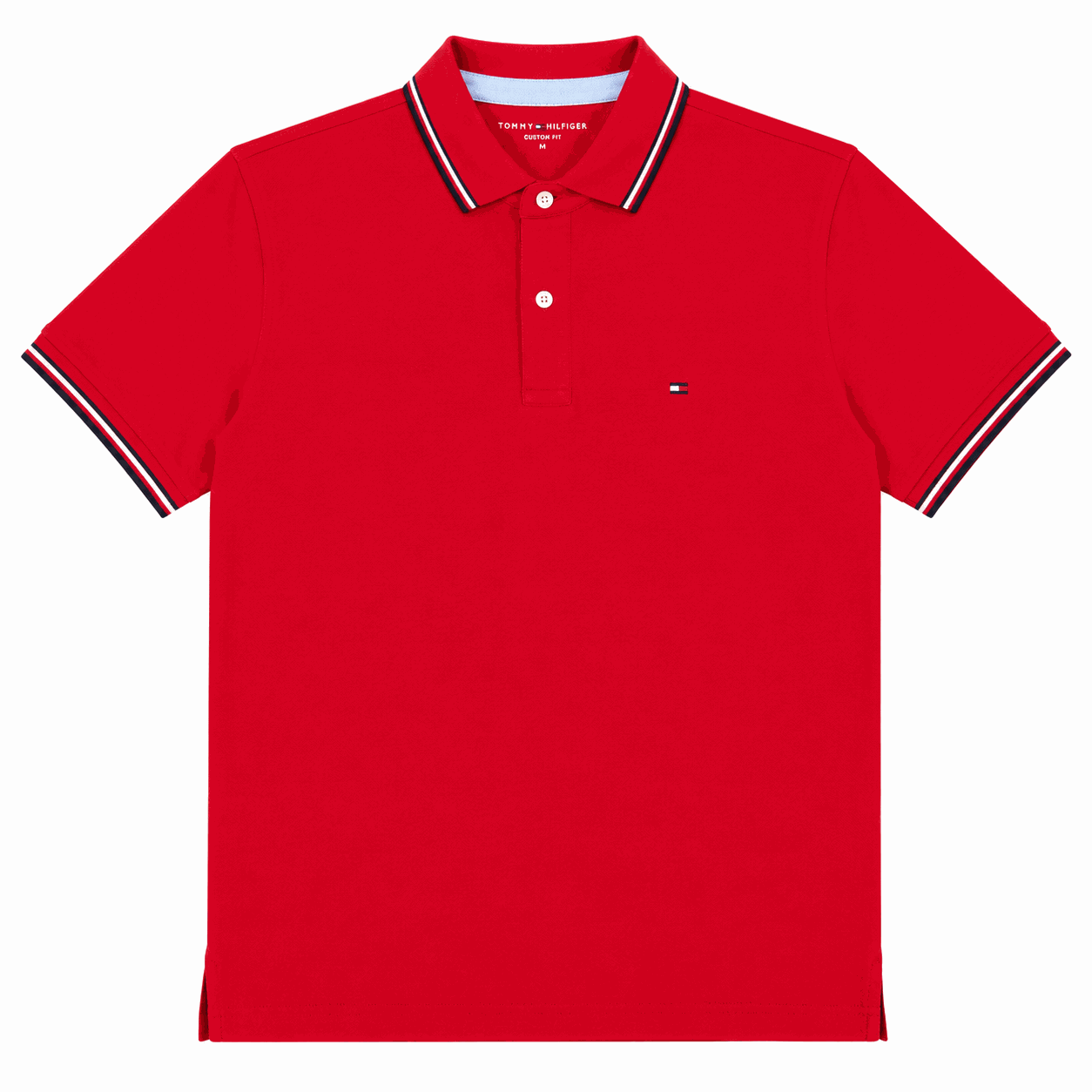 Polera Tommy Hilfiger Polera Roja Con Cuello Y Botones - Imagen 1