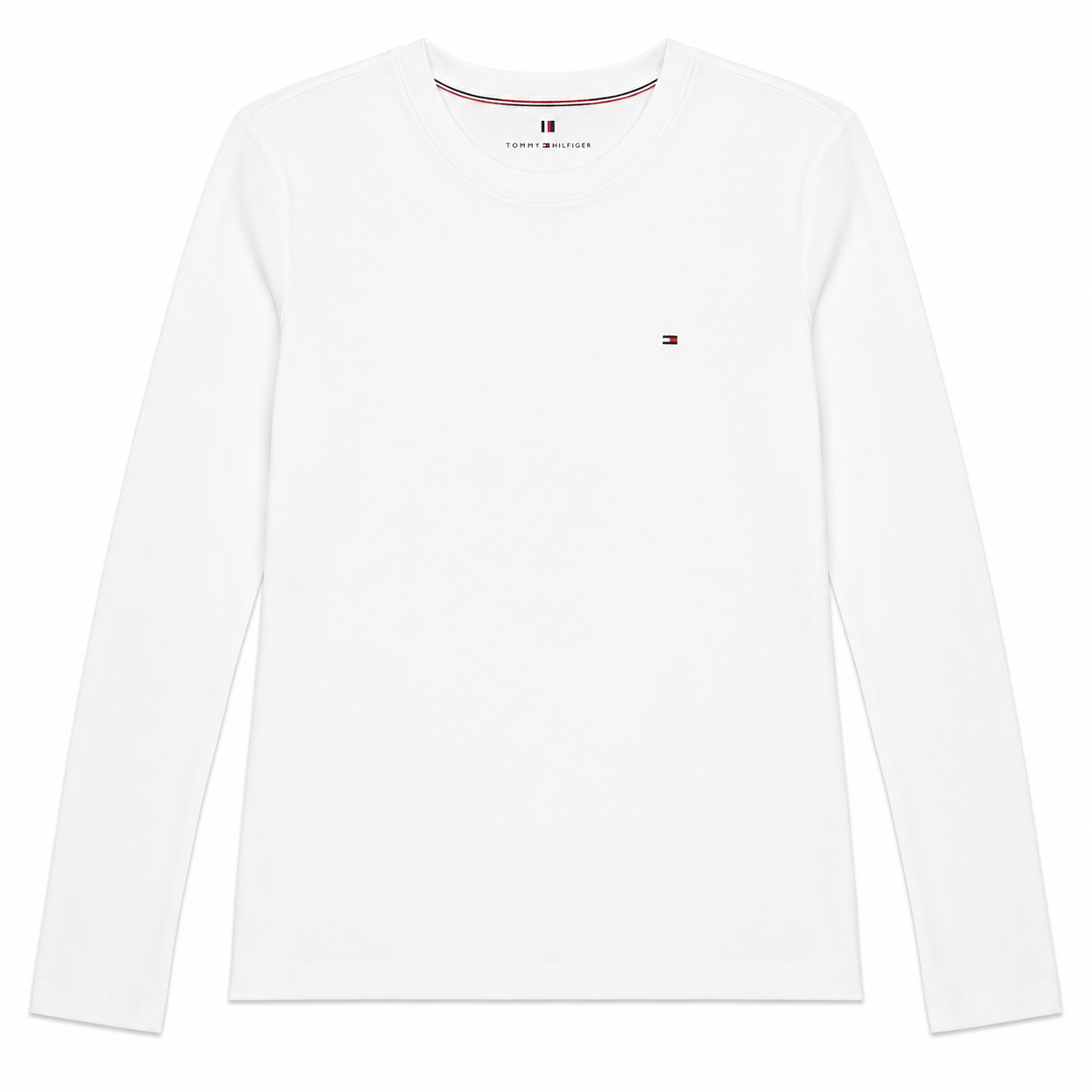 Polera Tommy Hilfiger Manga Larga Polera Básica Manga Larga Blanca - Imagen 1