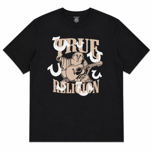 Polera Negra Con Estampado Frontal