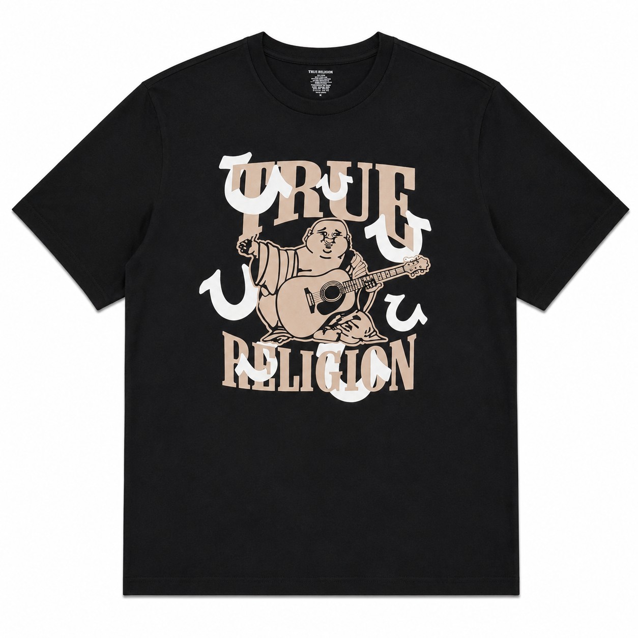 Polera True Religion Negro Polera Negra Con Estampado Frontal - Imagen 1