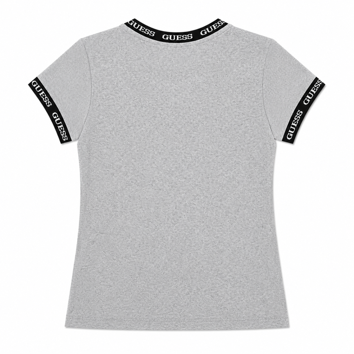 Polera Gris Con Logo Negro En Cuello Y Mangas - Imagen 2