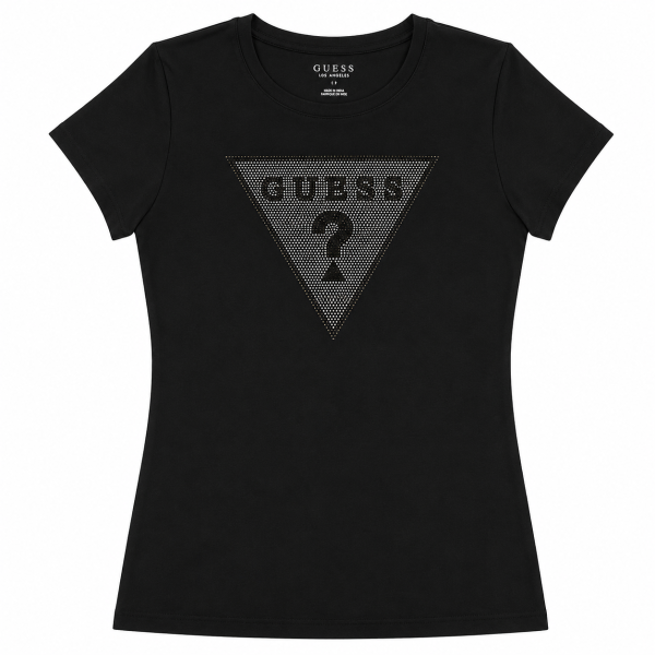Polera Negra Con Logo De Triangulo Con Brillos