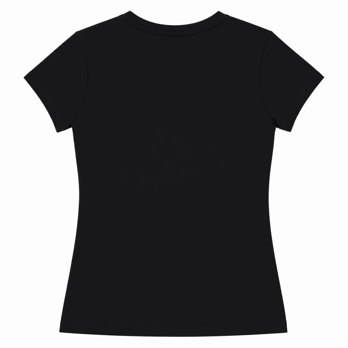 Polera Negra Con Logo En Cuadro Con Brillos Plateados - Imagen 2