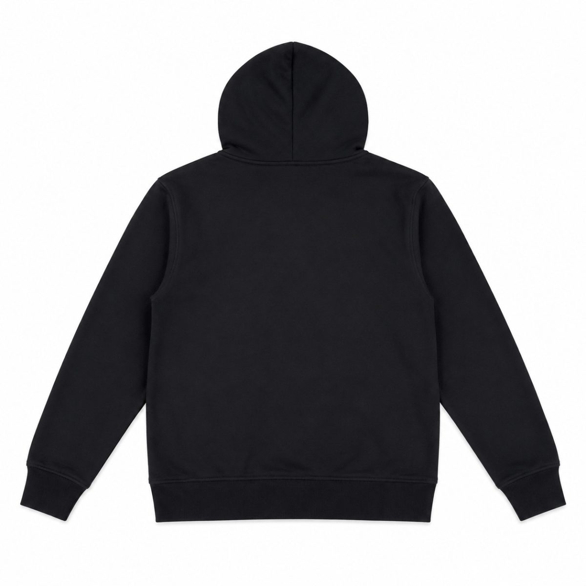 Polerón Negro Con Logo Frontal Blanco Y Capucha - Imagen 2