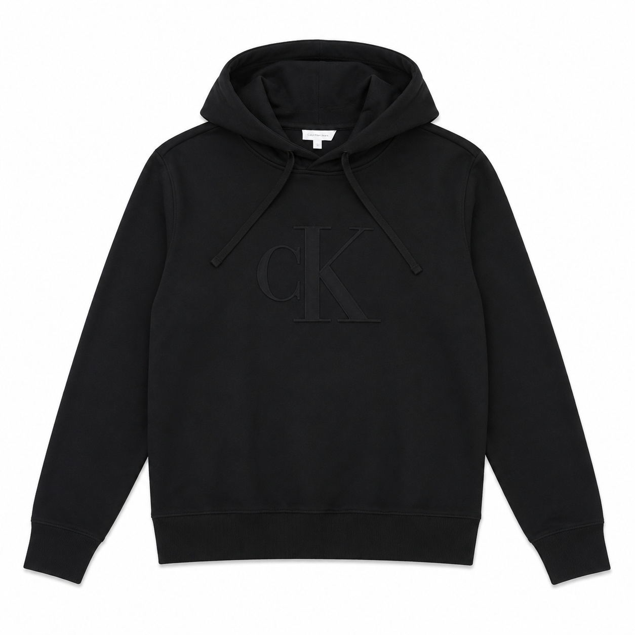 Polerón Calvin Klein Negro Polerón Negro Con Capucha Y Logo Frontal - Imagen 1