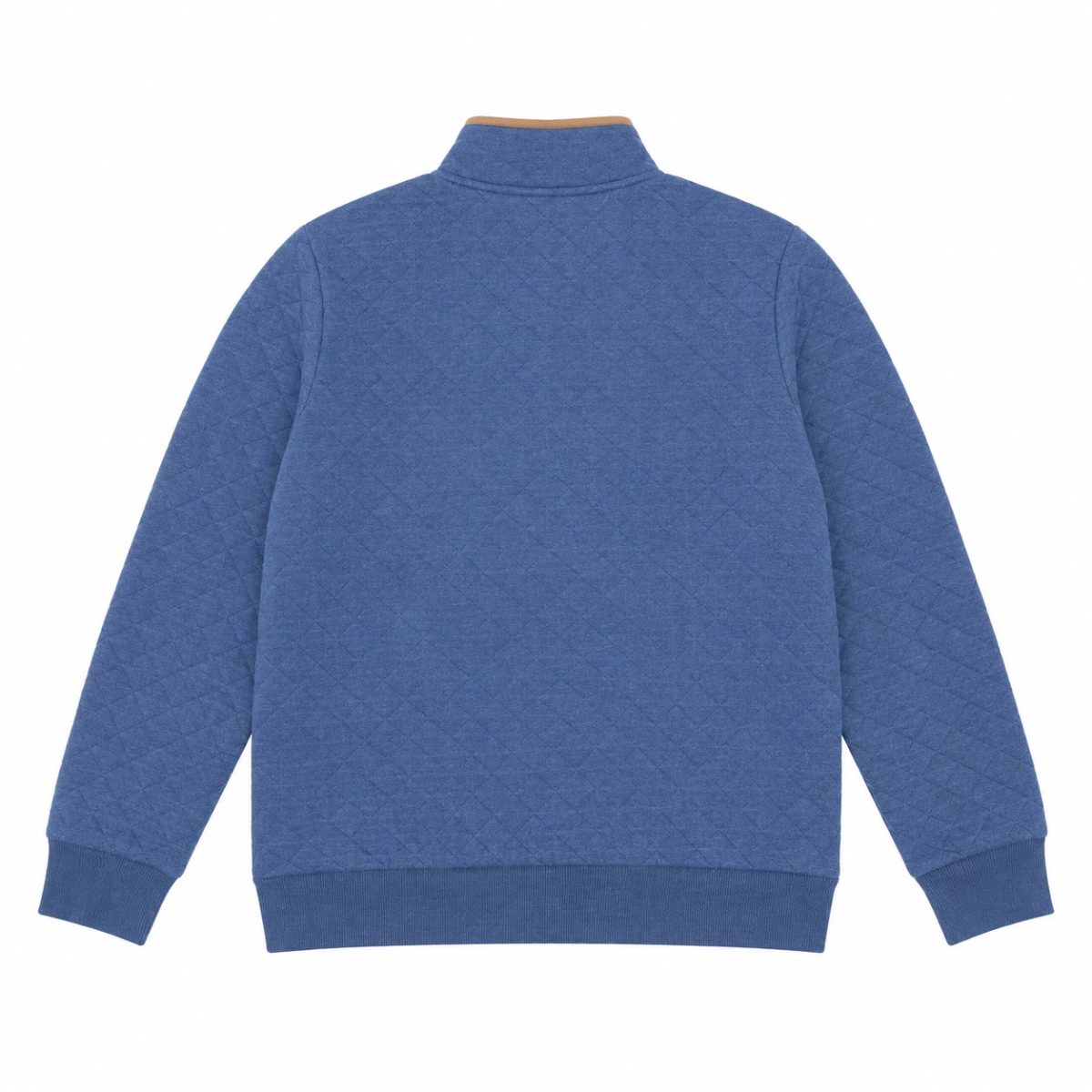 Sweatshirt Azul De Cuello Alto Con Botones - Imagen 2