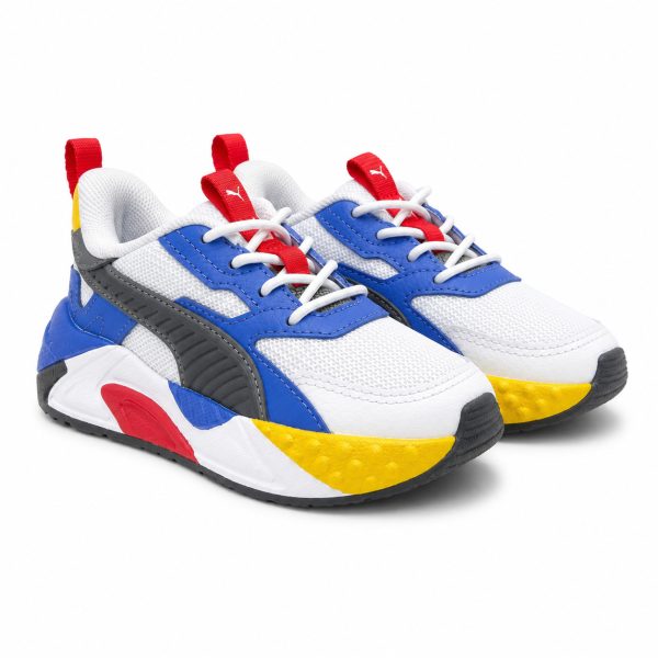 Zapatilla Deportiva Blanca Con Detalles En Azul-Rojo-Amarillo-Negro