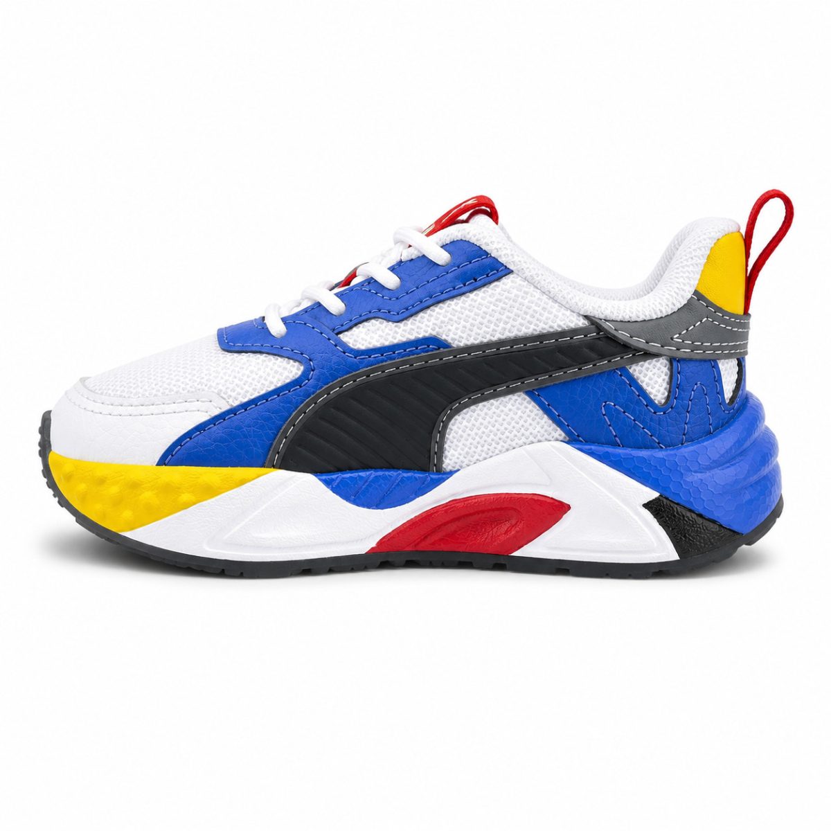 Zapatilla Deportiva Blanca Con Detalles En Azul-Rojo-Amarillo-Negro - Imagen 5