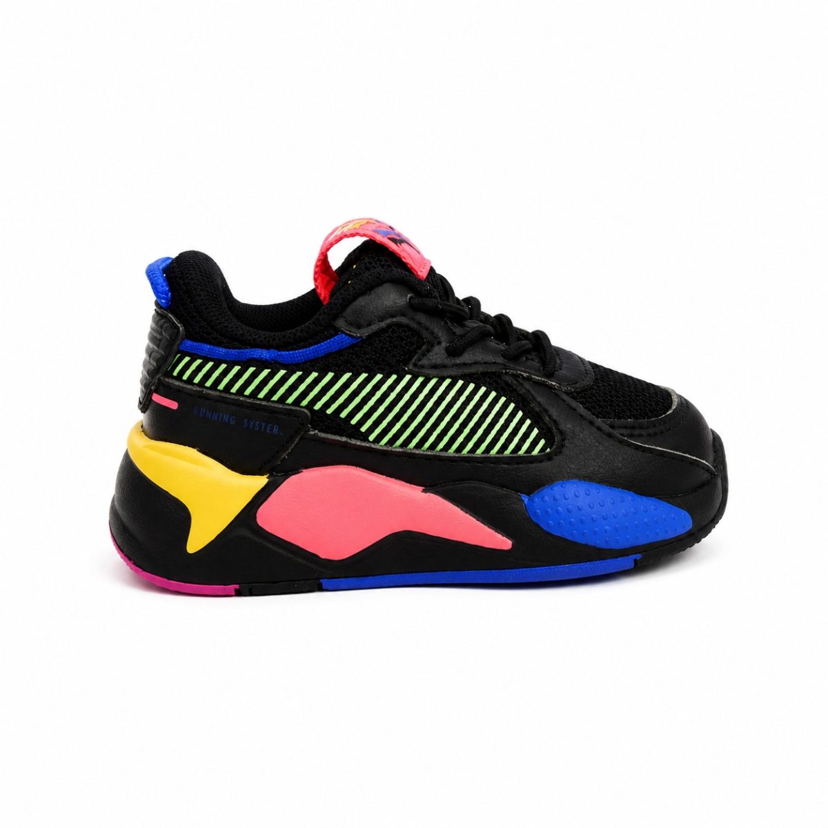 Zapatilla Deportiva Negra Con Detalles En Colores - Imagen 3