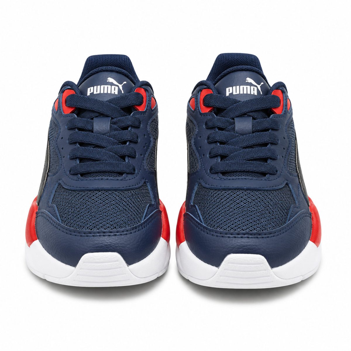 Zapatilla Deportiva Azul Marino Con Detalles Rojo-Negro Y Suela Blanca - Imagen 2