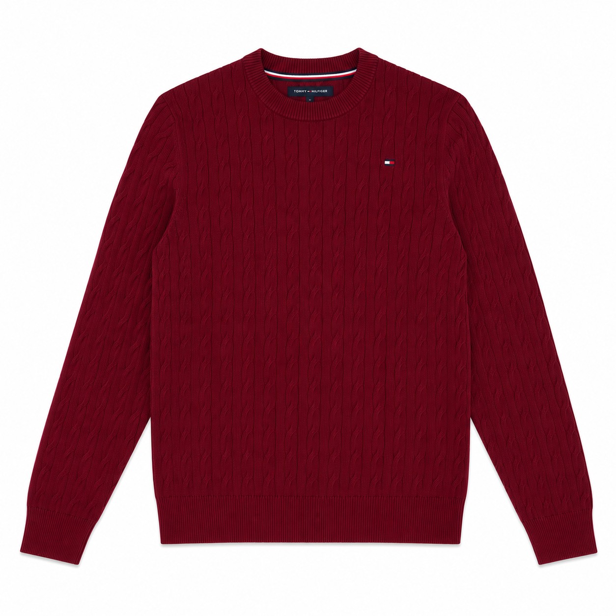 Sweater Tommy Hilfiger Rojo Sweater Burdeo De Cuello Redondo - Imagen 1
