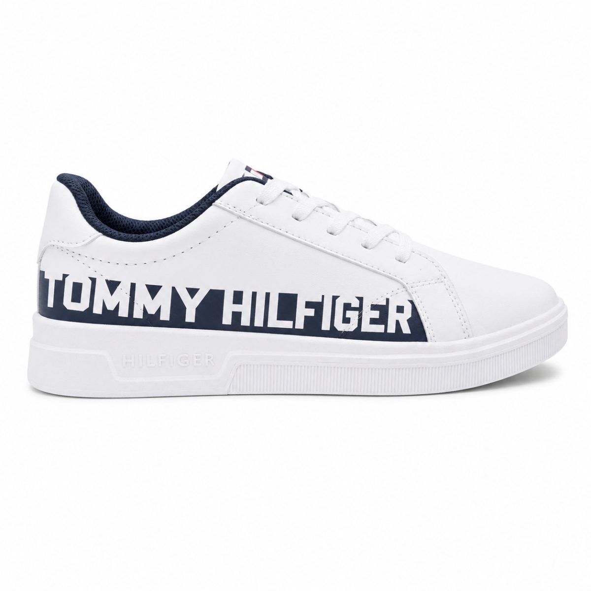 Zapatilla Casual Blanca Con Logo Lateral Azul Marino - Imagen 5
