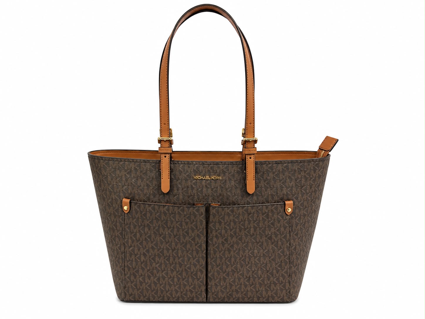 ToteBag Michael Kors Multilogo ToteBag Multilogo Café Doble Bolsillo Frontal - Imagen 1