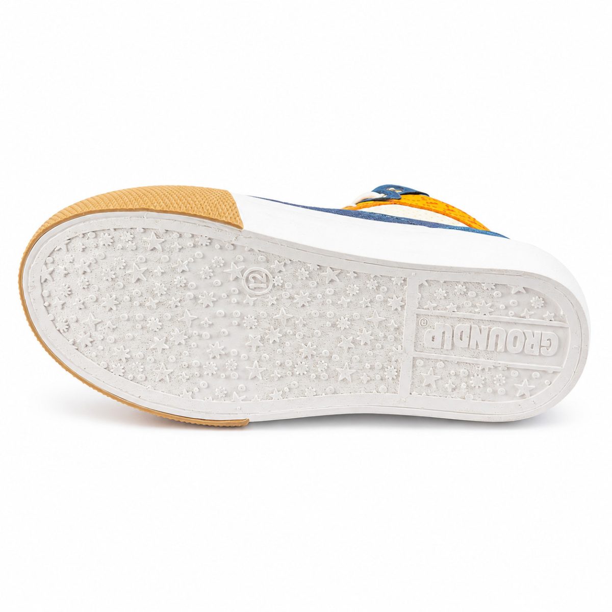 Zapatilla Blanca Animada Con Detalles En Amarillo-Naranjo-Azul De Media Caña - Imagen 6