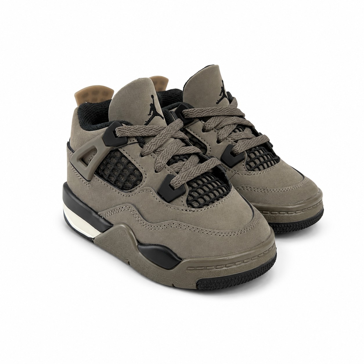 Zapatilla Jordan 4 Retro OG Talla 23.5 Zapatilla Deportiva Café Piedra Con Detalles En Negro y Blanco - Imagen 1