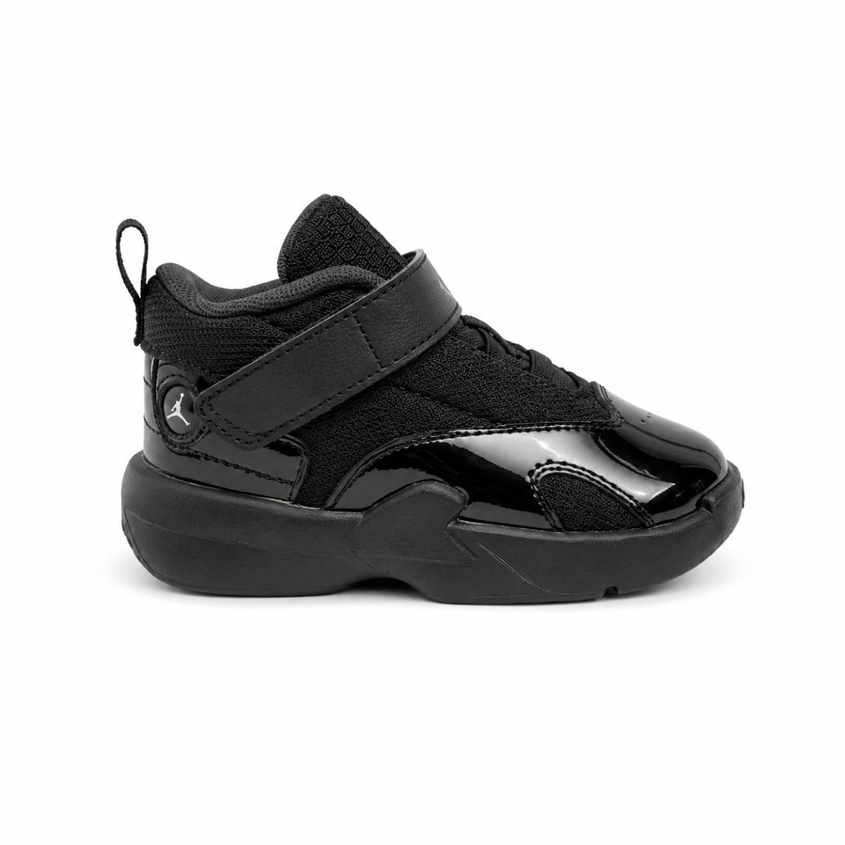 Zapatilla Deportiva Negra De Media Caña Con Velcro - Imagen 3