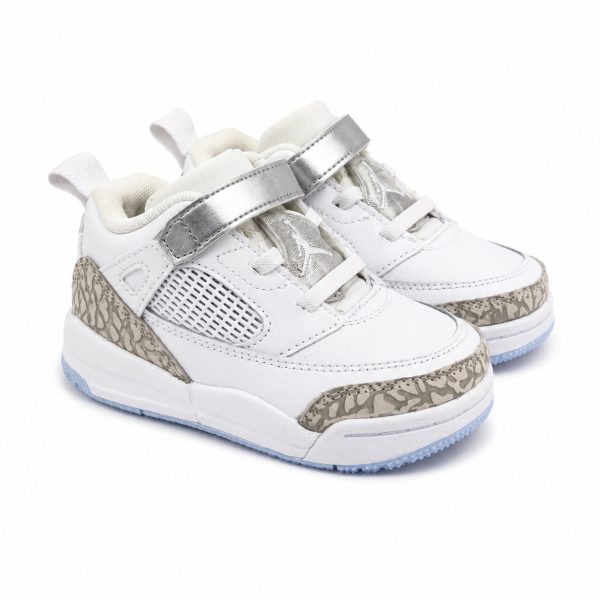 Zapatilla Deportiva Blanca Con Detalles Plateados y Elephant Print De Media Caña