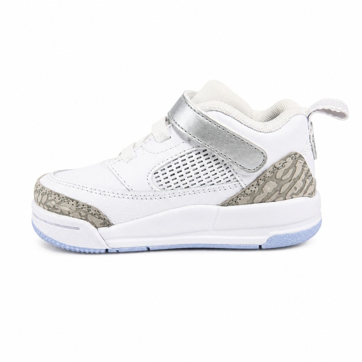 Zapatilla Deportiva Blanca Con Detalles Plateados y Elephant Print De Media Caña - Imagen 5