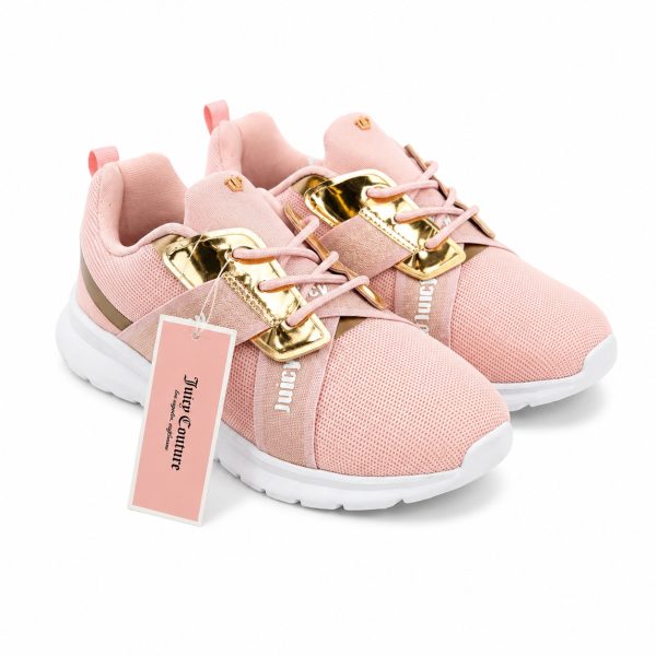 Zapatilla Deportiva Rosada Con Detalles Dorados