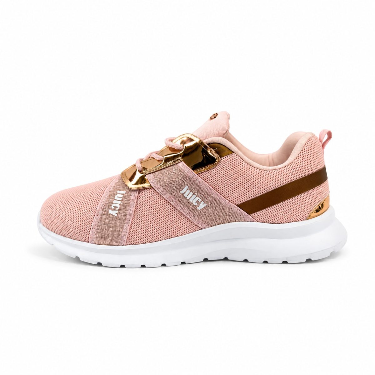 Zapatilla Deportiva Rosada Con Detalles Dorados - Imagen 5