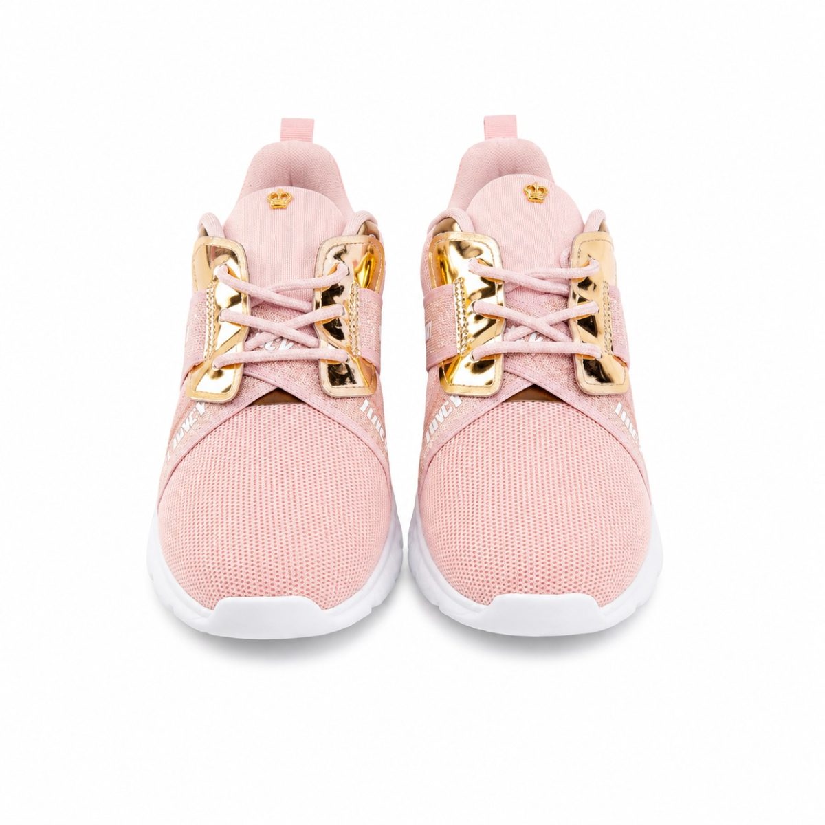Zapatilla Deportiva Rosada Con Detalles Dorados - Imagen 2
