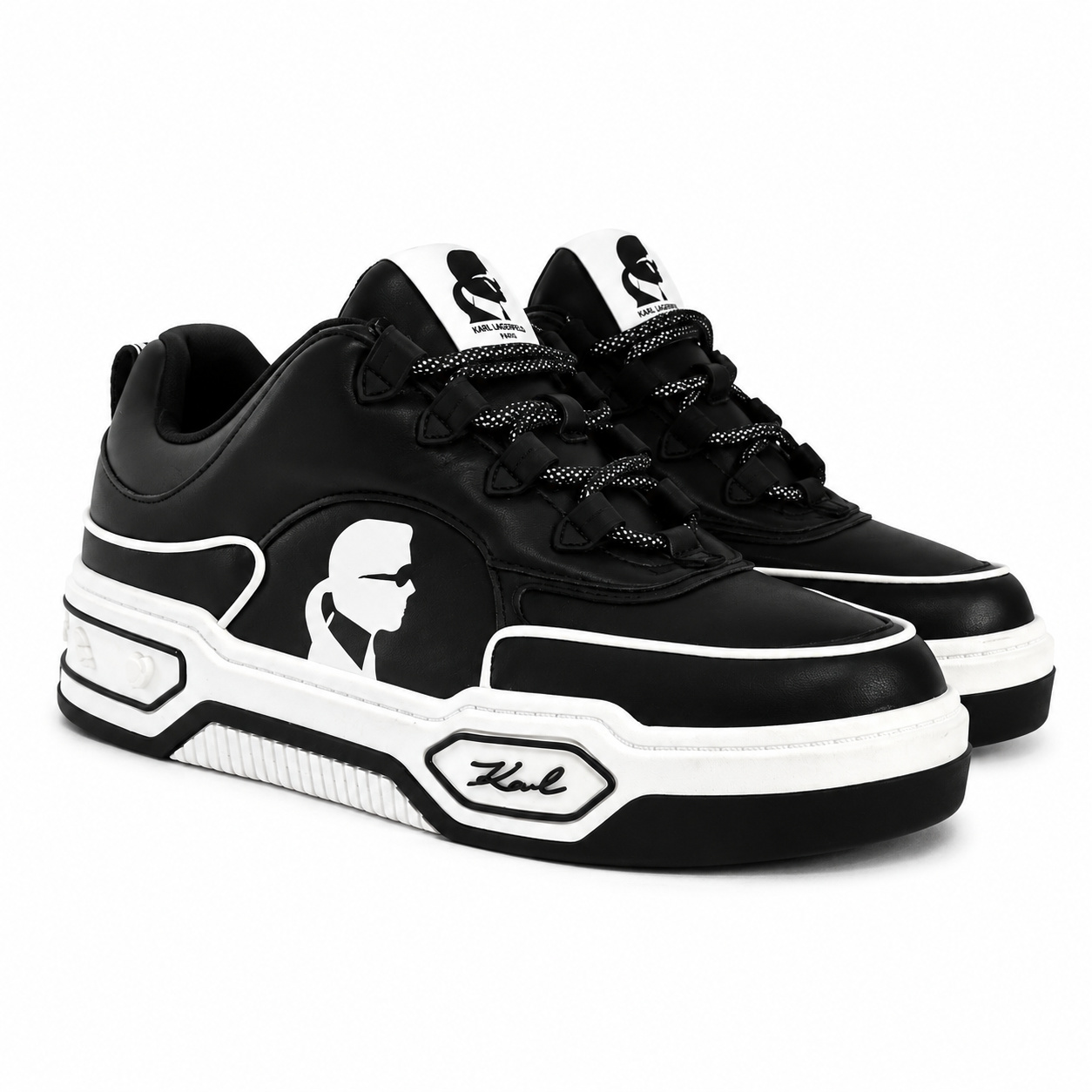 Zapatilla Karl Lagerfeld Negra Chunky Zapatilla Urbana Chunky Negra Con Detalles Blancos - Imagen 1