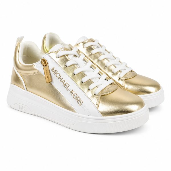 Zapatilla Casual Dorada Con Cierre