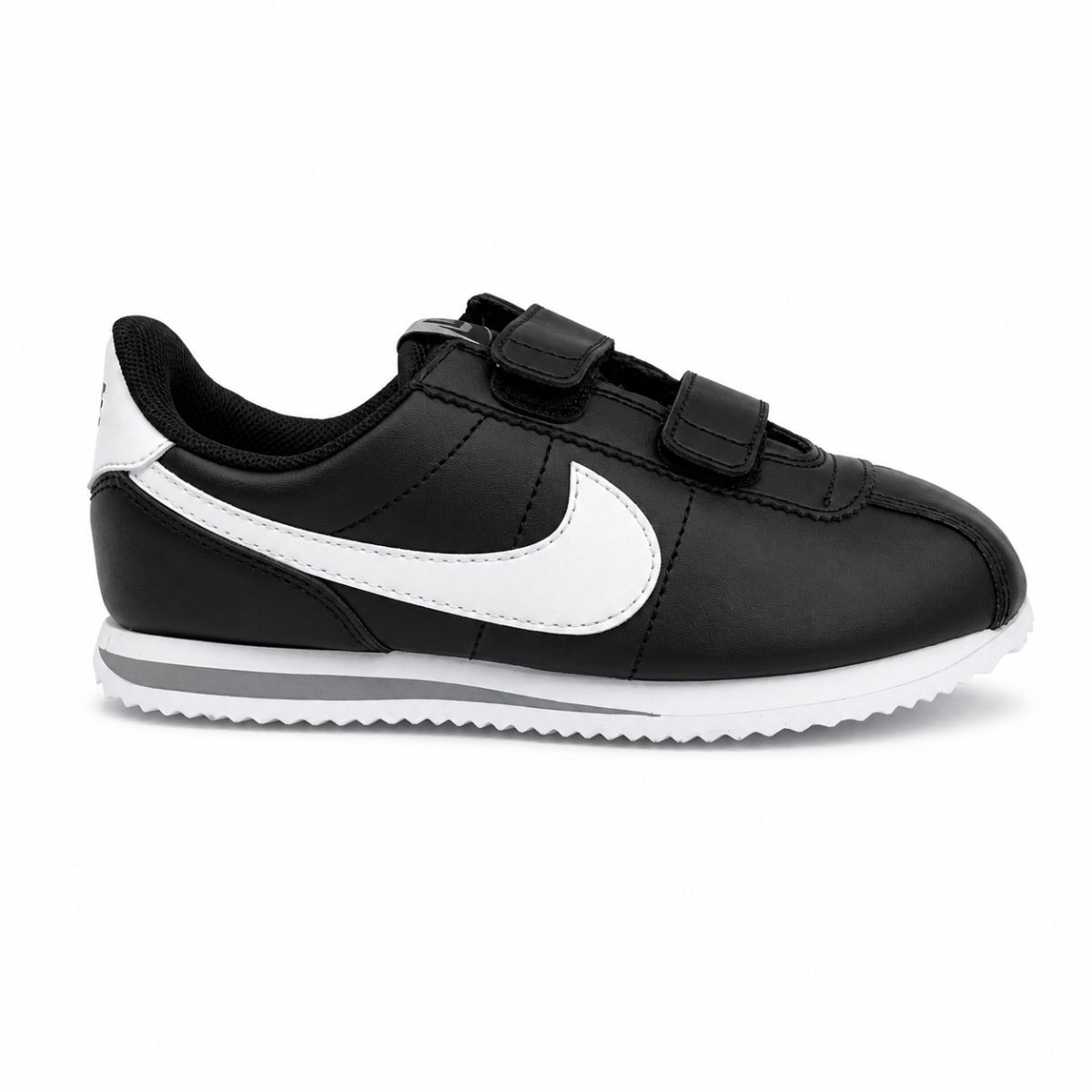 Zapatilla Urbana Clásica Negro - Blanco Con Doble Velcro - Imagen 3