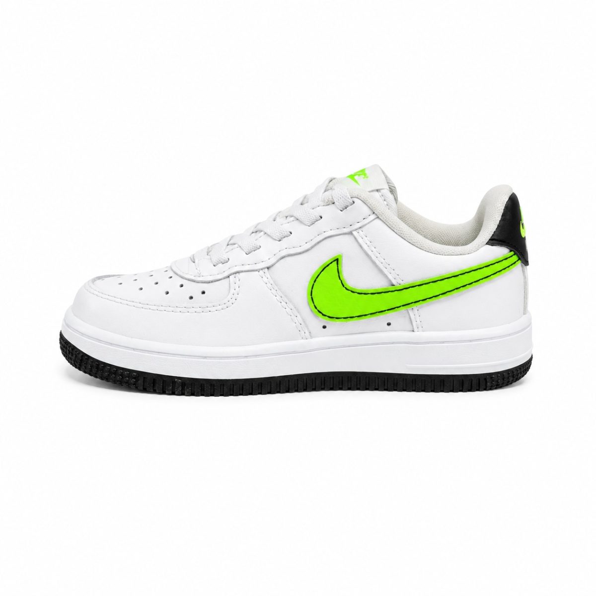 Zapatilla Urbana Blanca Con Detalles Verde Neón y Negro - Imagen 5