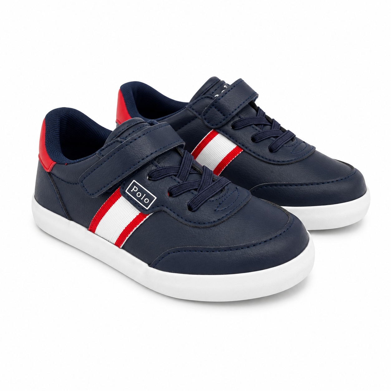 Zapatilla Polo Ralph Lauren Zapatilla Clásica Azul Marino Con Detalles Rojo y Blanco - Imagen 1