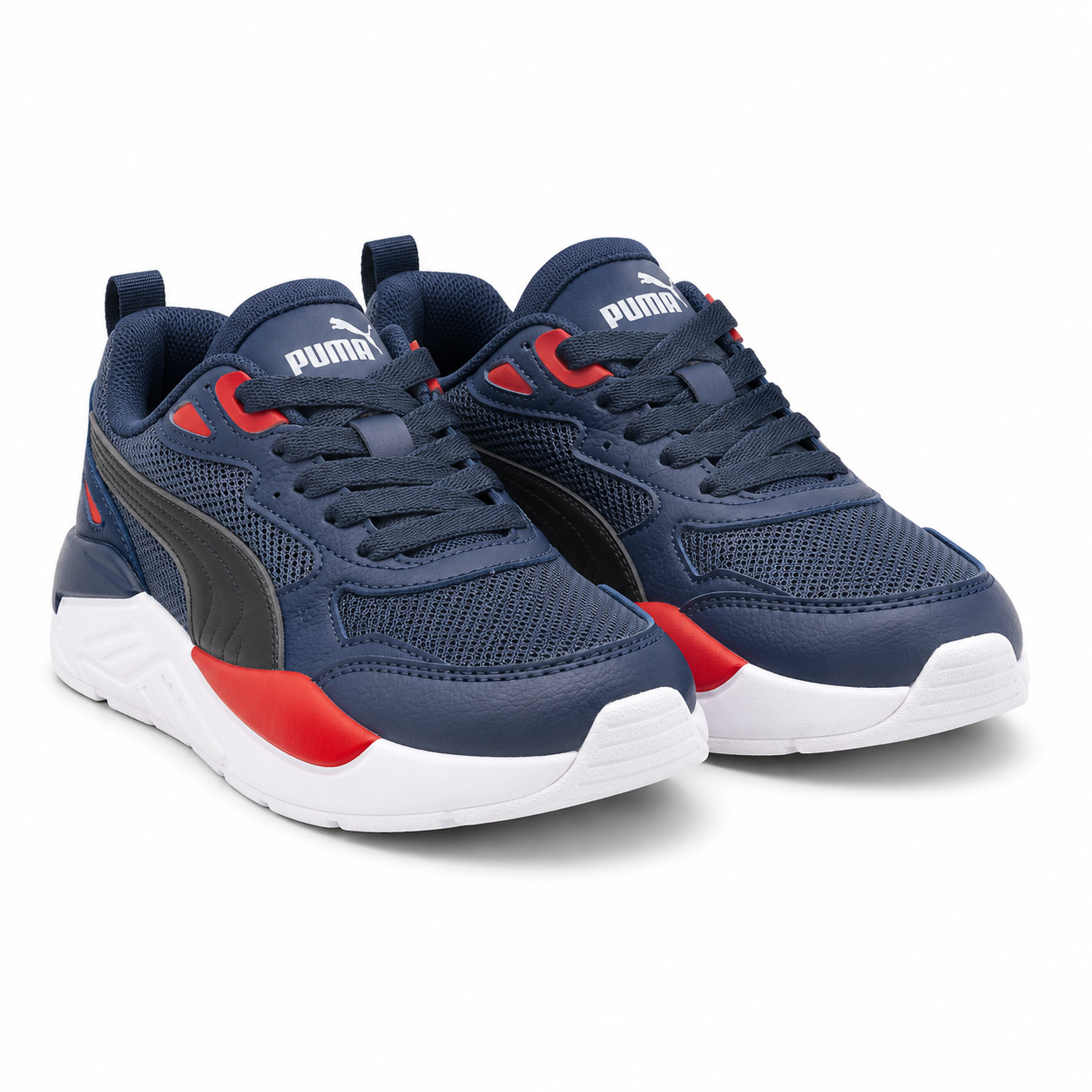 Zapatilla Puma X-Ray Speed AC PS Talla 29 Zapatilla Deportiva Azul Marino Con Detalles Rojo-Negro Y Suela Blanca - Imagen 1