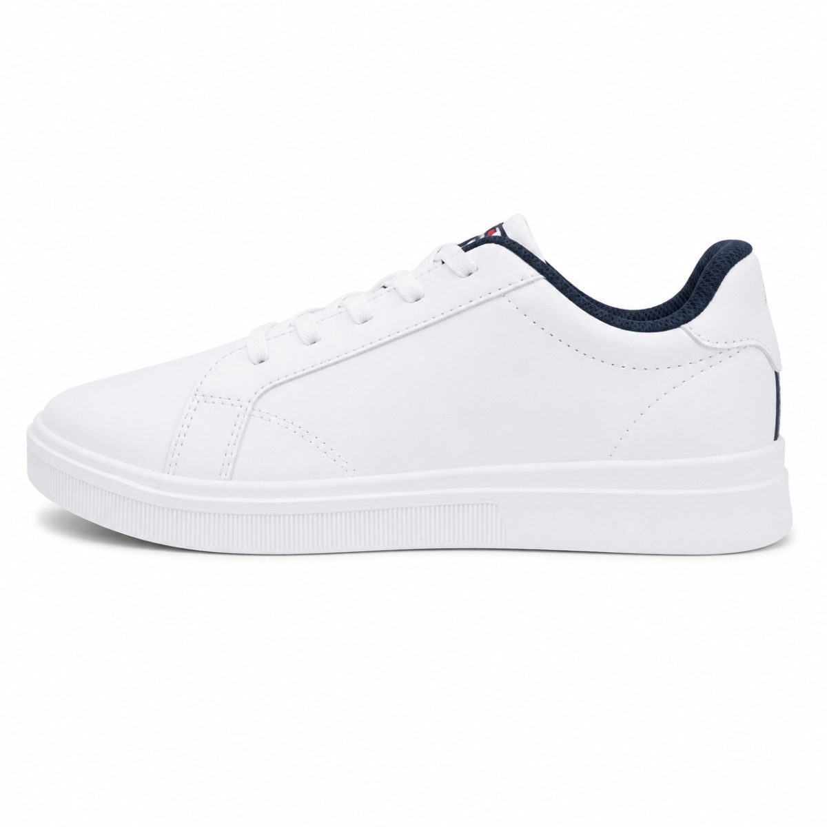 Zapatilla Casual Blanca Con Logo Lateral Azul Marino - Imagen 3