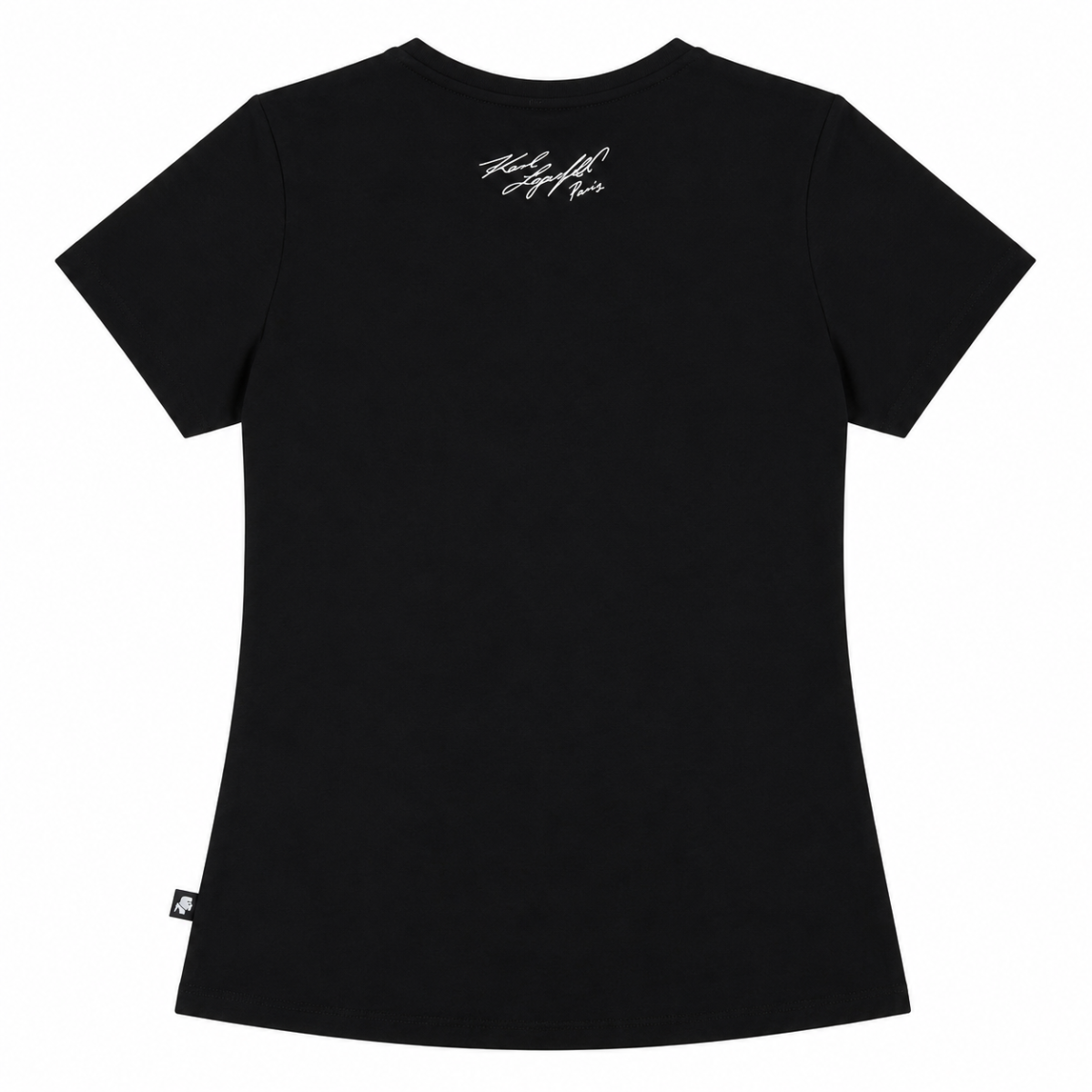 Polera Negra Con Logo En Letras Blanca Y Lentes Dorados Con Brillos - Imagen 2