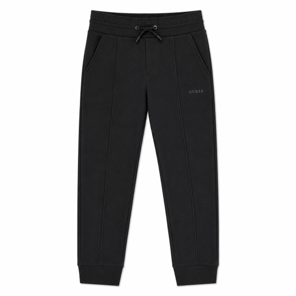 Buzo Tipo Jogger Negro Con Detalle En Pretina Y Mini Logo Lateral