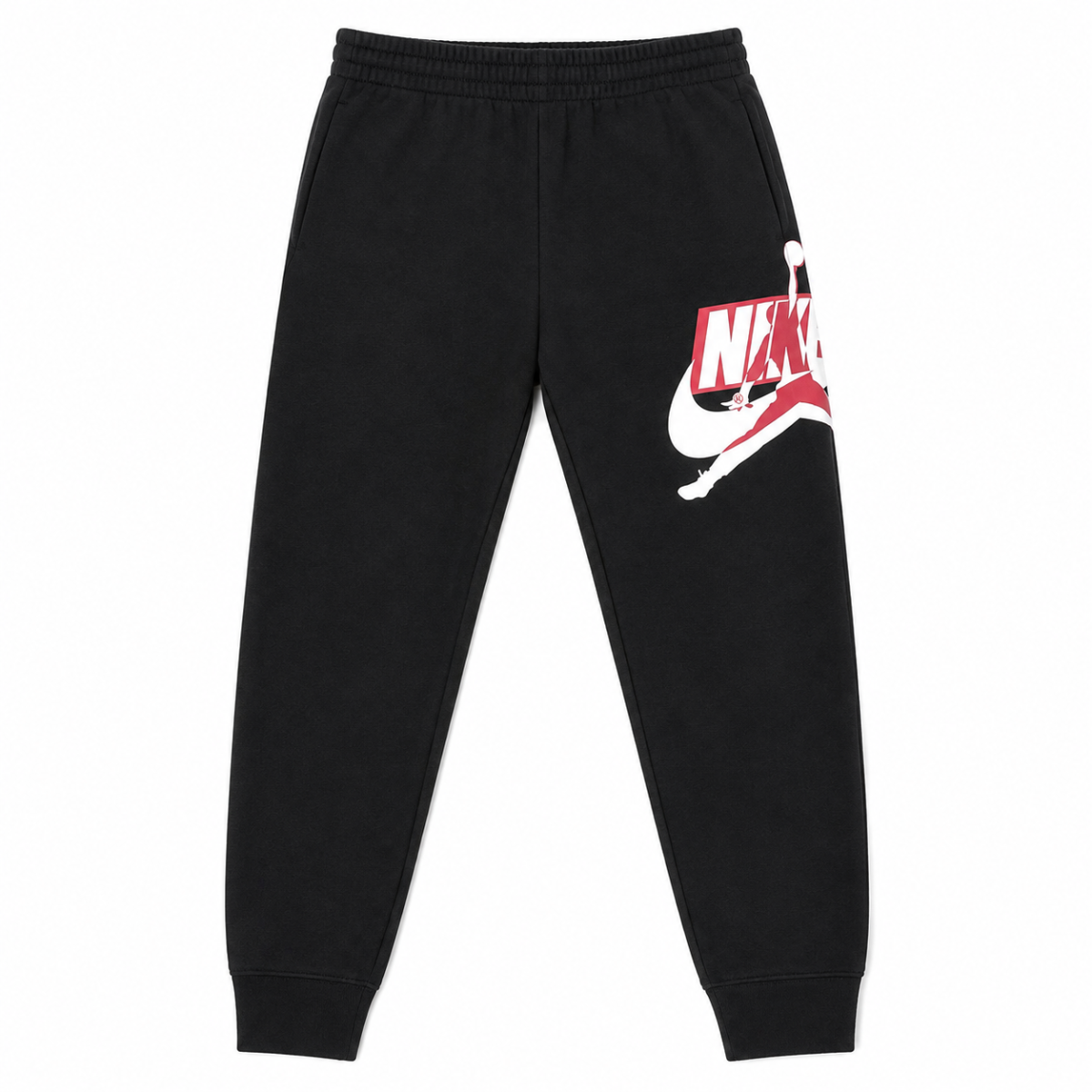 Pantalon Negro Con Doble Logo En Blanco Y rojo - Imagen 2