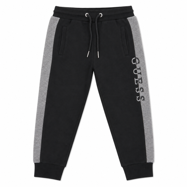 Pantalon De Buzo Negro Jaspeado Con Gris